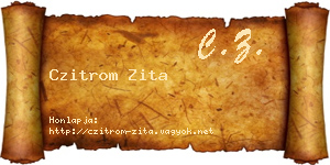Czitrom Zita névjegykártya